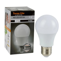 Foco ahorrador LED A19 E27 Luz cálida 5W Tecnolite