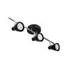 Lampara Triple de  techo LED GU10 Luz calida Negro Illux