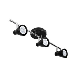 Lampara Triple de  techo LED GU10 Luz calida Negro Illux