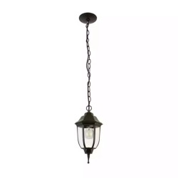 Lámpara de Techo Colgante tipo Farol para Exterior base E27 26W Negro Tecnolite