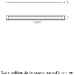 Lámpara LED lineal Luz fría 36W Blanco opalino Illux