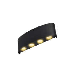 Lámpara LED de Sobreponer en Muro Luz Cálida color Negro 8W Illux