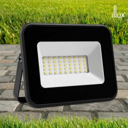 Reflector LED Luz fría 50W Negro Illux