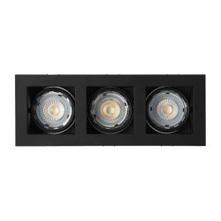 Lámpara techo para empotrar 3X50W GU5.3 IP20 Negro Illux