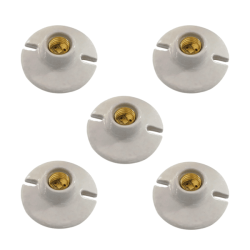 Pack 5 Portalámparas de cerámica Blanca E27 250V 660W Royer