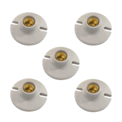 Pack 5 Portalámparas de cerámica Blanca E27 250V 660W Royer