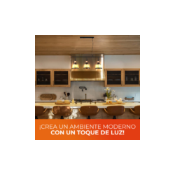 Lámpara colgante triple E27 25.5W Cristal Negro/Dorado Tecnolite