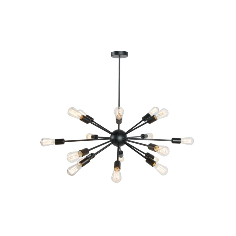 Lámpara colgante de 18 sockets Negro E27 153W Celaeno II Tecnolite