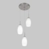 Lámpara colgante triple E27 25.5W Cristal opalino Tecnolite