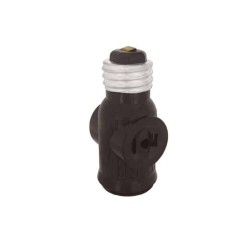 Portalámpara con doble ladrón Café Illux