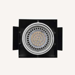 Lampara empotrar LED Luz calida Negro Illux