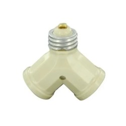 Adaptador de portalámparas simple a doble | Marfil | 660 Vatios | 125V CA | Leviton