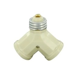 Adaptador de portalámparas simple a doble | Marfil | 660 Vatios | 125V CA | Leviton