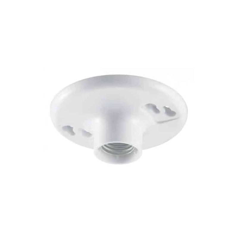 Portalámpara plástico de techo redondo 660W 600V Blanco Hubbell