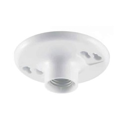 Portalámpara plástico de techo redondo 660W 600V Blanco Hubbell