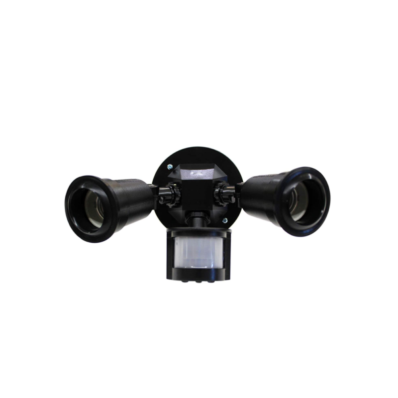 Lámpara 2xE27 con sensor de luz infrarroja 180° Negro Illux