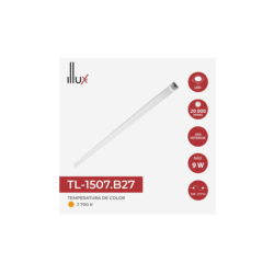 Lámpara LED tipo regleta Luz cálida 9W Blanco Illux