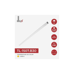 Lámpara de Techo LED tipo regleta Luz cálida 9W Blanco Illux