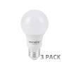 Pack 3 Focos LED A19 E27 Luz fría 8.5W Tecnolite