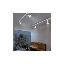 Lámpara Spot de Riel Dirigible Potencia Máx. 75 W, Base E27, Interiores, No incluye foco