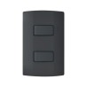 Placa armada con 2 interruptores sencillos Negro Marisio Black