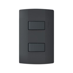 Placa armada con interruptor sencillo y de escalera Negro Marisio Black