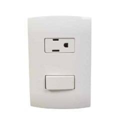 Placa armada con interruptor y contacto 2P+T Marisio