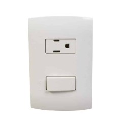 Placa armada con interruptor y contacto 2P+T Marisio