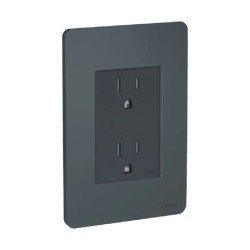 Placa armada con contacto dúplex 2P+T Grafito Orión