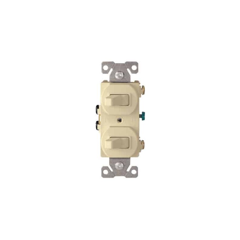 Apagador dúplex monopolar de 15A 120-277V Marfil Eagle Eaton