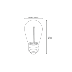 Focos LED miniatura S14 E27 1W 2200K 2pzs. Tlapps