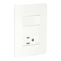 Placa armada con interruptor y contacto 2P+T Blanco Orion