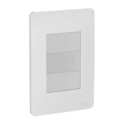 Placa armada con interruptor y 2 módulos ciegos Aluminio Orión