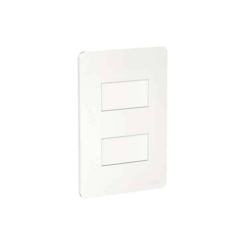 Placa armada con 2 interruptores Blanco Orion