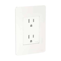 Placa armada con contacto dúplex 2P+T Blanco Orion