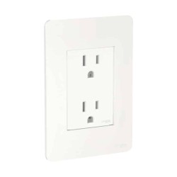 Placa armada con contacto dúplex 2P+T Blanco Orion