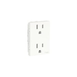 Placa armada con contacto dúplex 2P+T Blanco Orion