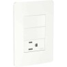 Placa armada con 2 interruptores y contacto 2P+T Blanco Orion