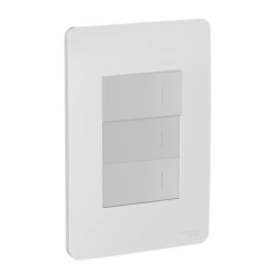 Placa armada con 3 interruptores Aluminio Orión