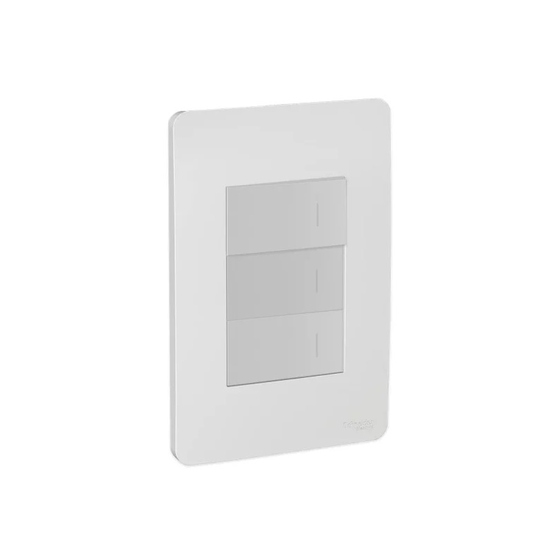 Placa armada con 3 interruptores Aluminio Orión