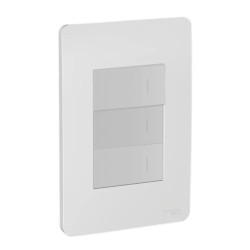 Placa armada con 3 interruptores Aluminio Orión