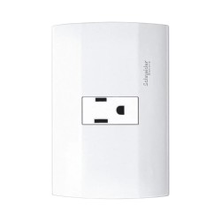 Placa armada con contacto 2P+T Blanco Marisio