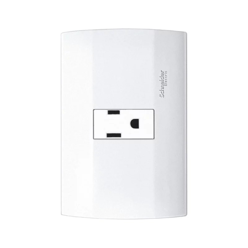 Placa armada con contacto 2P+T Blanco Marisio