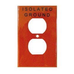 Placa para contacto dúplex Naranja Tierra aislada Arrow Hart Eaton