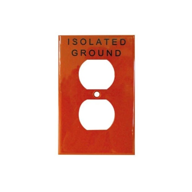 Placa para contacto dúplex Naranja Tierra aislada Arrow Hart Eaton