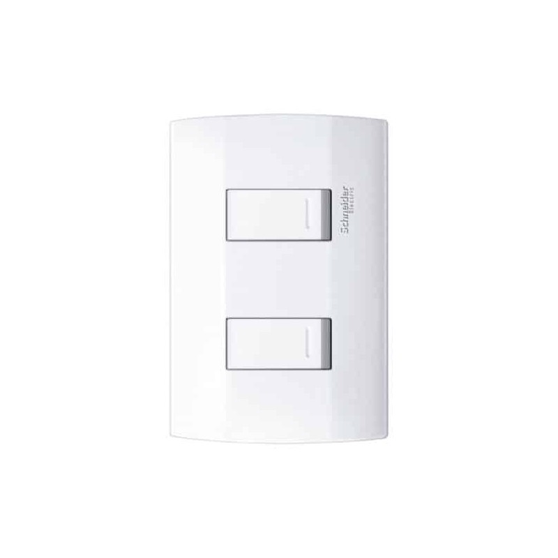Placa armada con 2 interruptores Blanco Marisio