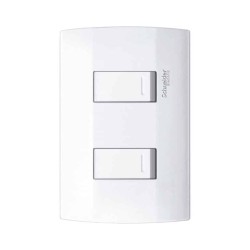 Placa armada con 2 interruptores Blanco Marisio