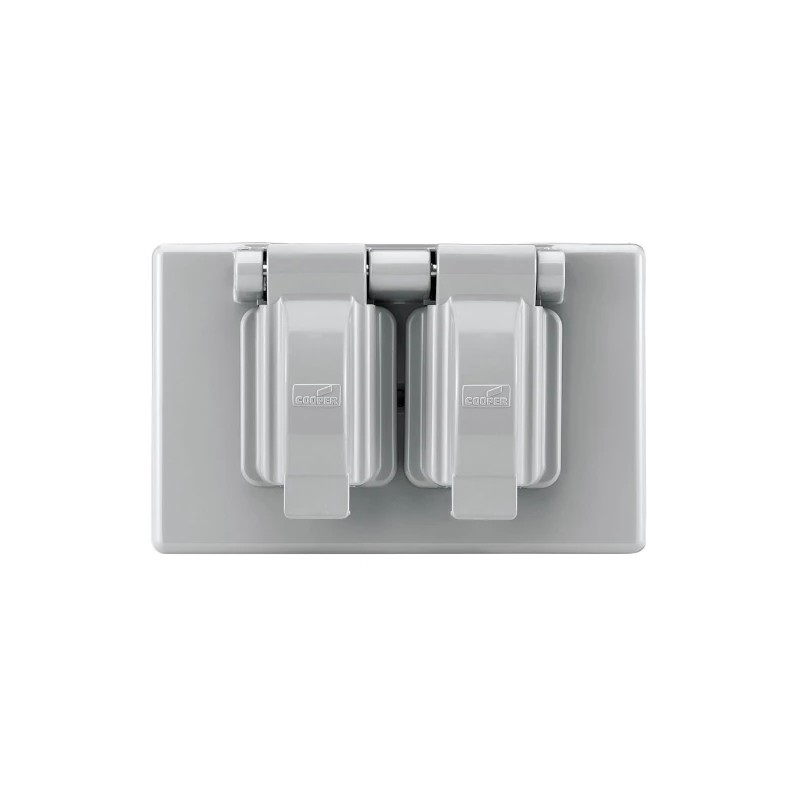 Cubierta con tapas para contacto dúplex Gris Arrow Hart Eaton