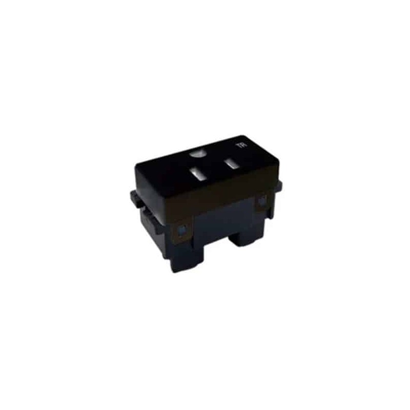 Contacto sencillo 2P+T 15A 127V Negro Royer 100 Eaton