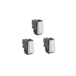 Placa armada con 3 interruptores Blanco Marisio